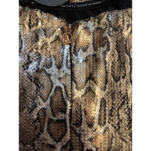 NOOKIE Blind Date Mini Dress XS in Bronze Gold Animal Print NEW - Picture 8 of 11